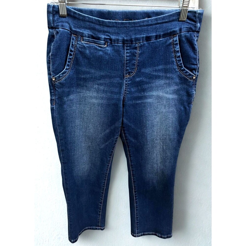 JAG Jeans Womens 4P Straight Leg Blue Pull On Stretch Denim Petite